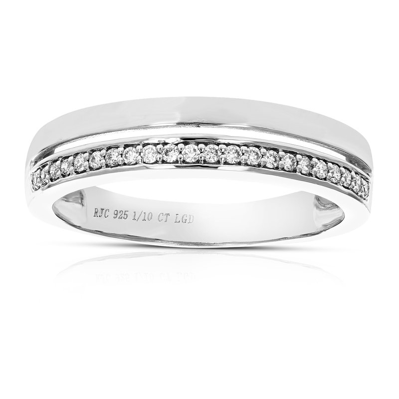 Vir Jewels 1/10 Cttw Round Lab Grown Diamond Wedding Band 925 Sterling Silver Prong Set In White