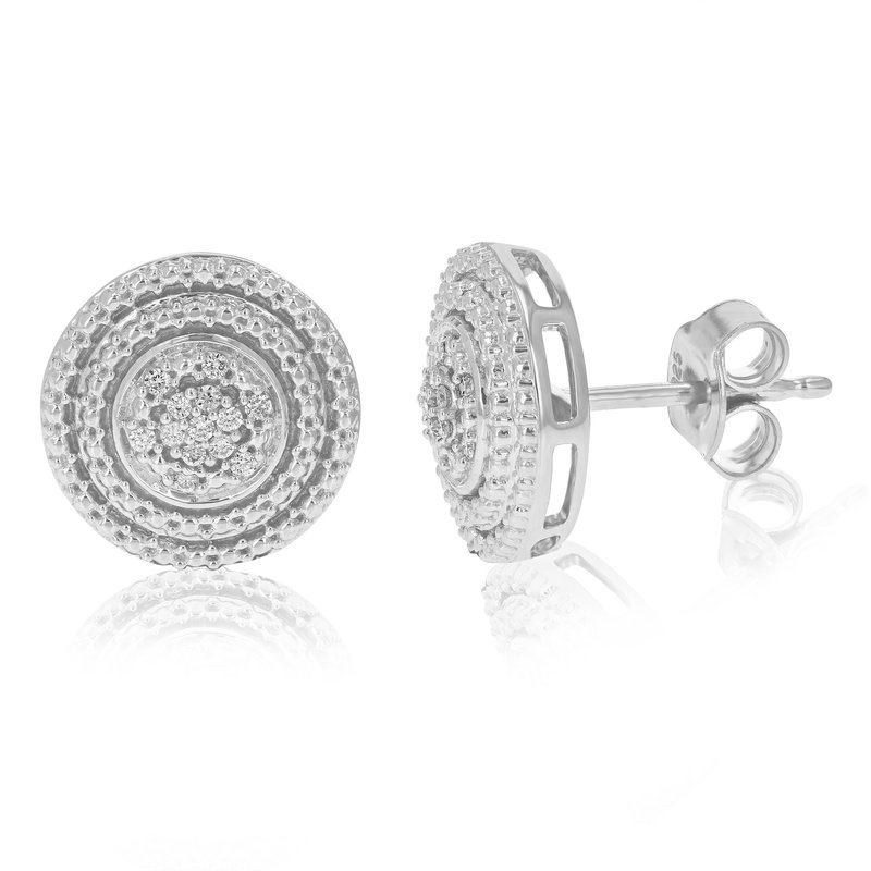 Vir Jewels 1/10 Cttw Stud Earrings For Women, Round Lab Grown Diamond Stud Earrings In .925 Sterling In Metallic