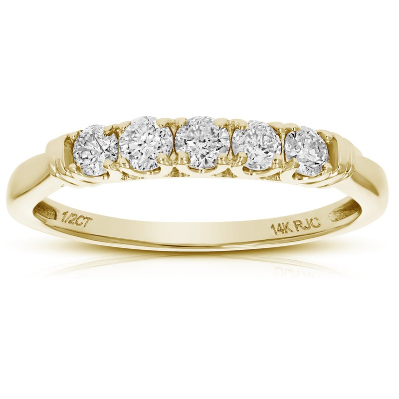 Shop Vir Jewels 1/2 Cttw 5 Stone Diamond Ring Engagement Bridal In 14k Yellow Gold Round Prong