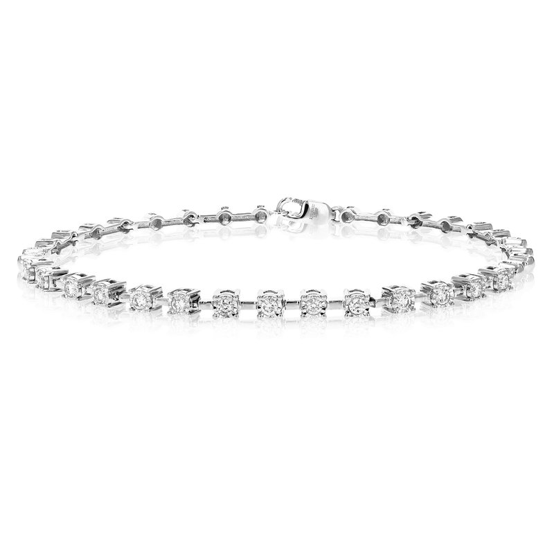 Vir Jewels 1/2 Cttw Diamond Bracelet For Women, Round Lab Grown Diamond Tennis Bracelet In .925 Sterling Silver In Grey