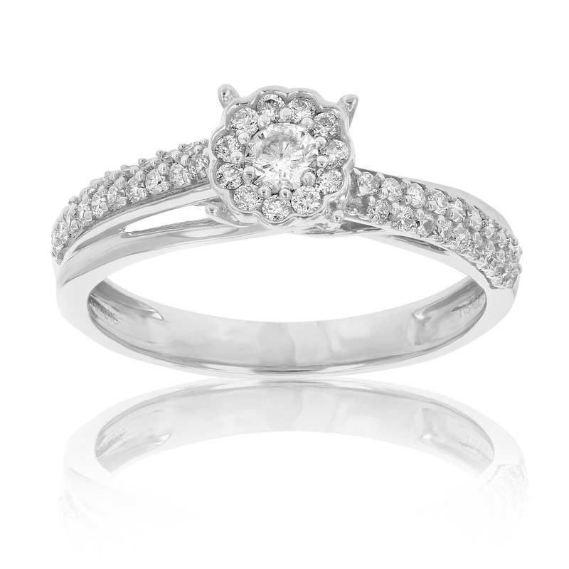 Shop Vir Jewels 1/2 Cttw Diamond Engagement Ring 14k White Gold Cluster Composite Bridal Wedding In Grey