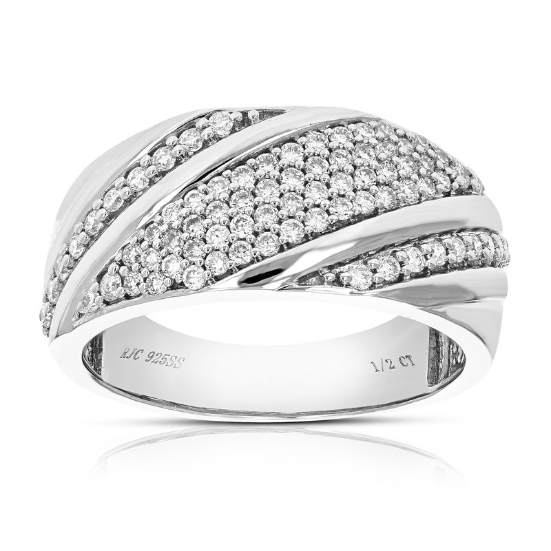 Vir Jewels 1/2 Cttw Diamond Engagement Ring For Women, Round Lab Grown Diamond Ring In 0.925 Sterlin In Grey