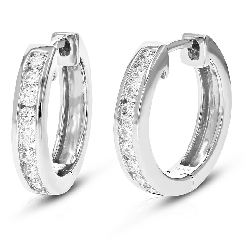 Vir Jewels 1/2 Cttw Diamond Hoop Earrings For Women, Round Lab Grown Diamond Earrings In .925 Sterli In White