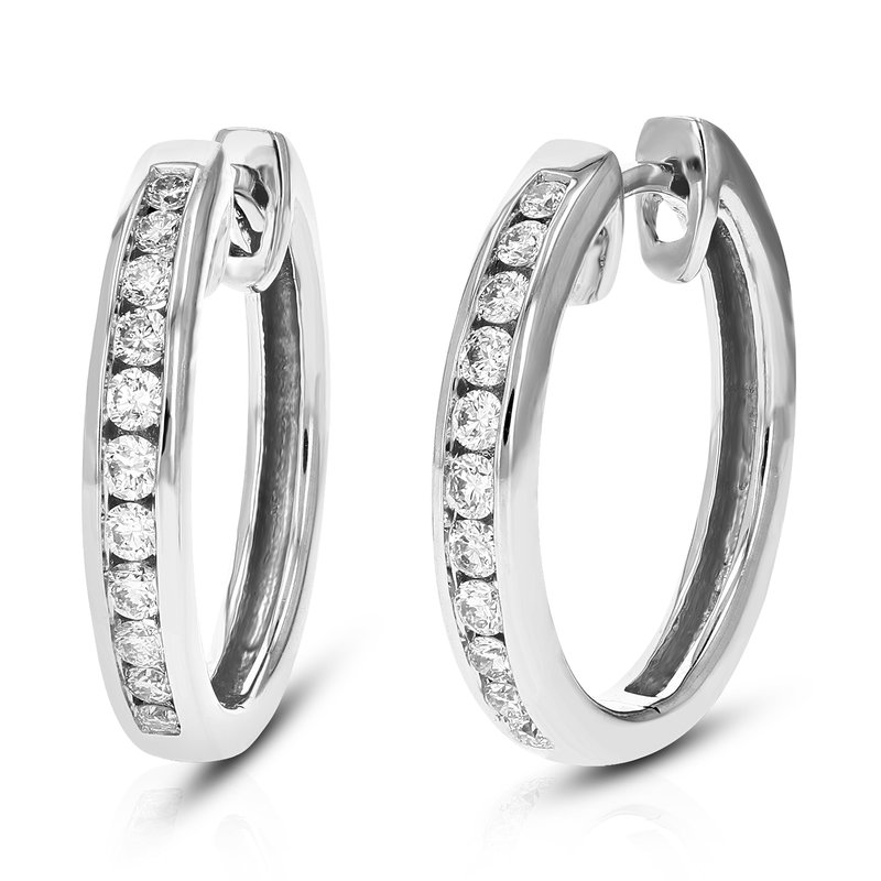 Vir Jewels 1/2 Cttw Diamond Hoop Earrings For Women, Round Lab Grown Diamond Earrings In .925 Sterli In Metallic