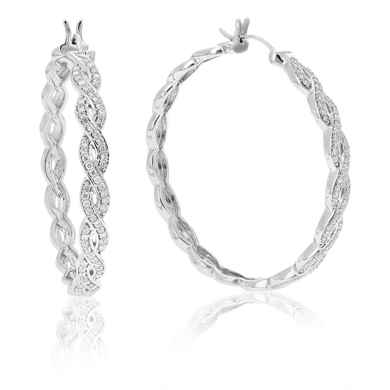 Vir Jewels 1/2 Cttw Diamond Hoop Earrings For Women, Round Lab Grown Diamond Earrings In .925 Sterli In Metallic