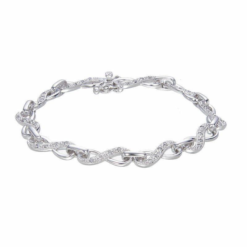 Vir Jewels 1/2 Cttw Diamond Tennis Bracelet .925 Sterling Silver With Rhodium Infinity In Neutral