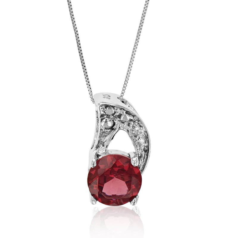 Vir Jewels 1/2 Cttw Pendant Necklace, Garnet Pendant Necklace For Women In .925 Sterling Silver With Rhodium, 1 In Grey