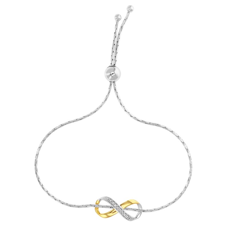Vir Jewels 1/20 Cttw Diamond Bracelet Yellow Gold Plated Over .925 Sterling Silver Infinity In Grey