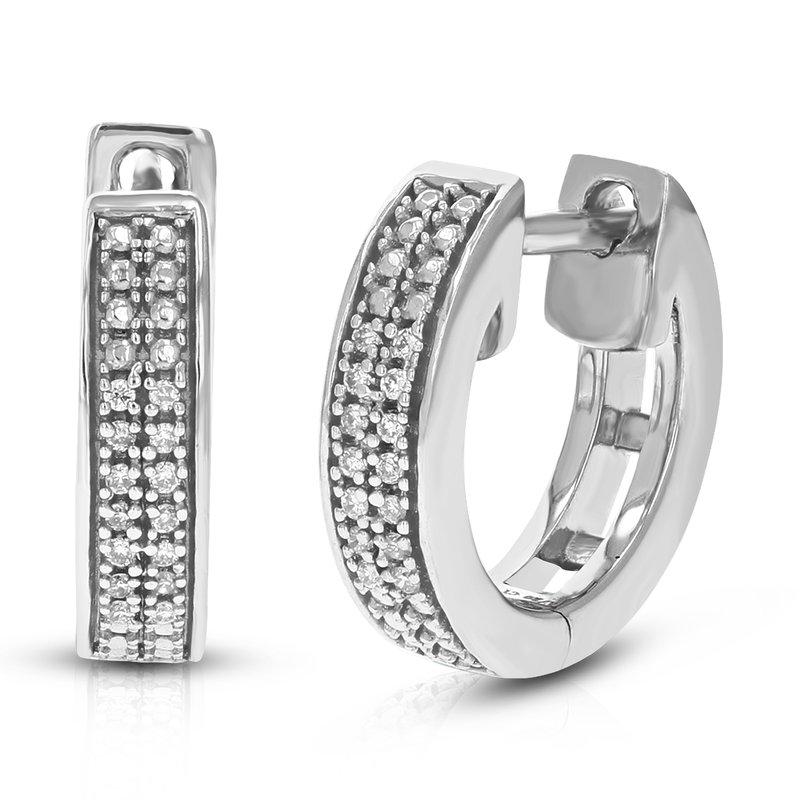 Vir Jewels 1/20 Cttw Diamond Hoop Earrings For Women, Round Lab Grown Diamond Earrings In .925 Sterl In Metallic