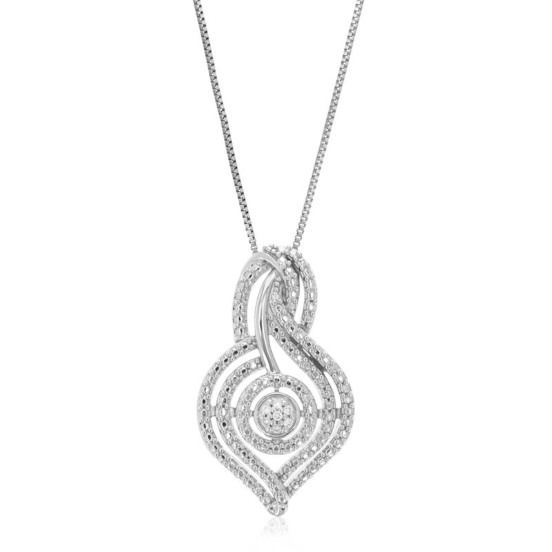 Vir Jewels 1/20 Cttw Diamond Pendant Necklace For Women, Lab Grown Diamond Cluster Pendant Necklace In .925 Ste In Grey