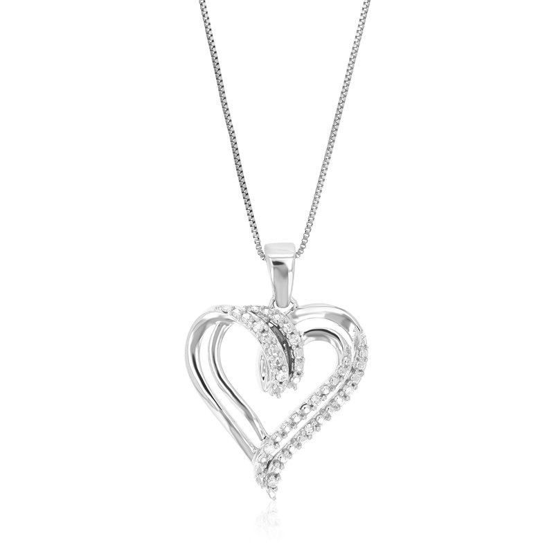 Vir Jewels 1/20 Cttw Diamond Pendant Necklace For Women, Lab Grown Diamond Heart Pendant Necklace In Gray