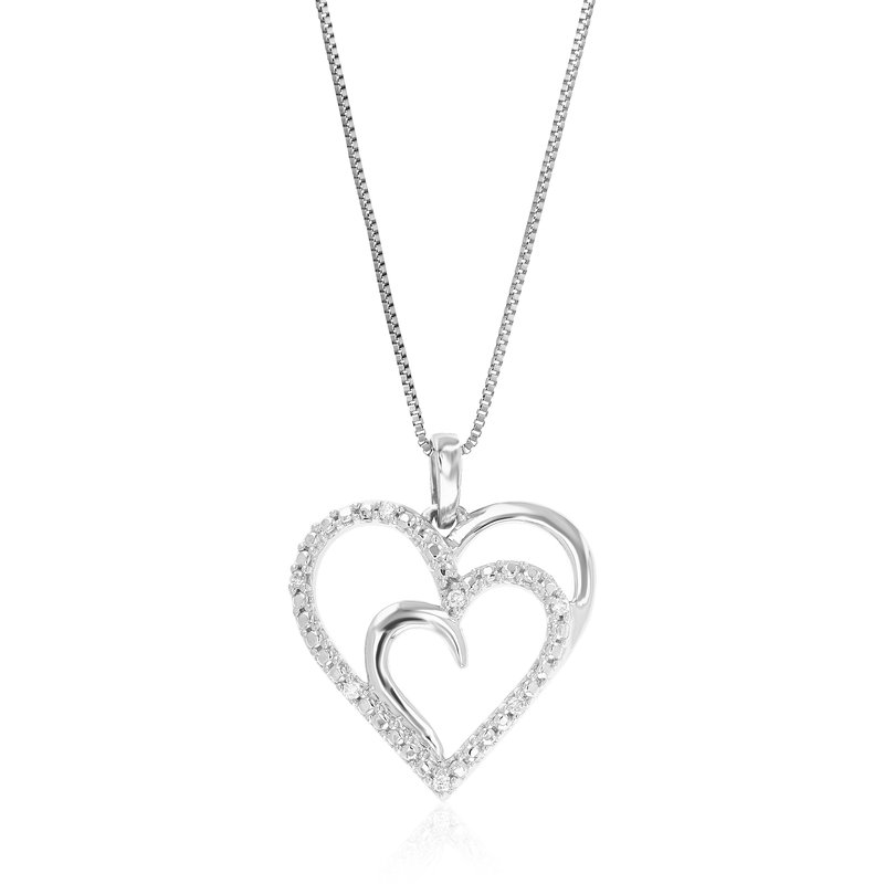 Vir Jewels 1/20 Cttw Diamond Pendant Necklace For Women, Lab Grown Diamond Heart Pendant Necklace In In Metallic