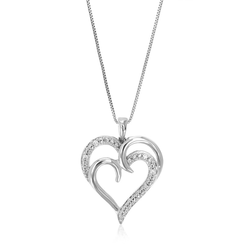 Vir Jewels 1/20 Cttw Diamond Pendant Necklace For Women, Lab Grown Diamond Heart Pendant Necklace In White