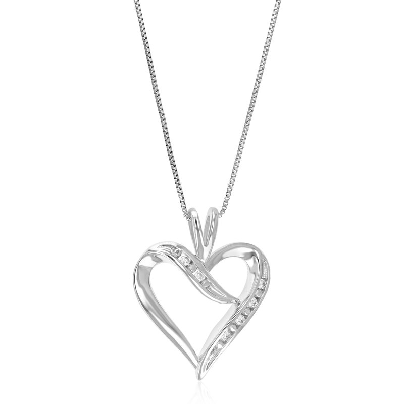 Vir Jewels 1/20 Cttw Diamond Pendant Necklace For Women, Lab Grown Diamond Heart Pendant Necklace In Gray
