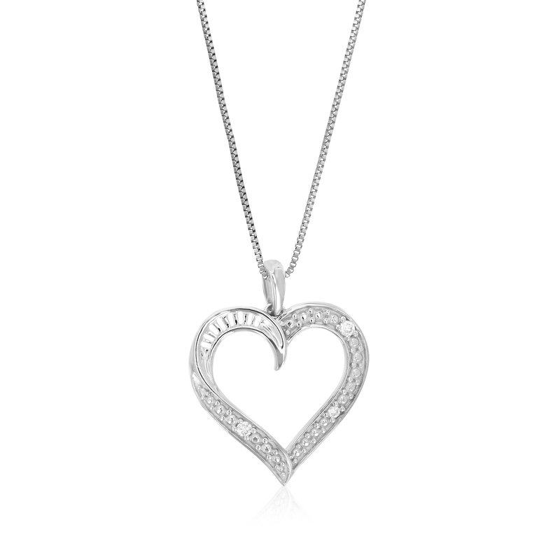 Vir Jewels 1/20 Cttw Diamond Pendant Necklace For Women, Lab Grown Diamond Heart Pendant Necklace In Grey