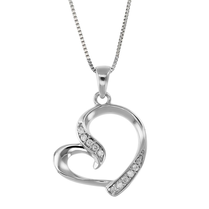 Shop Vir Jewels 1/20 Cttw Heart Shape Diamond Pendant Necklace 14k White Gold With 18" Chain