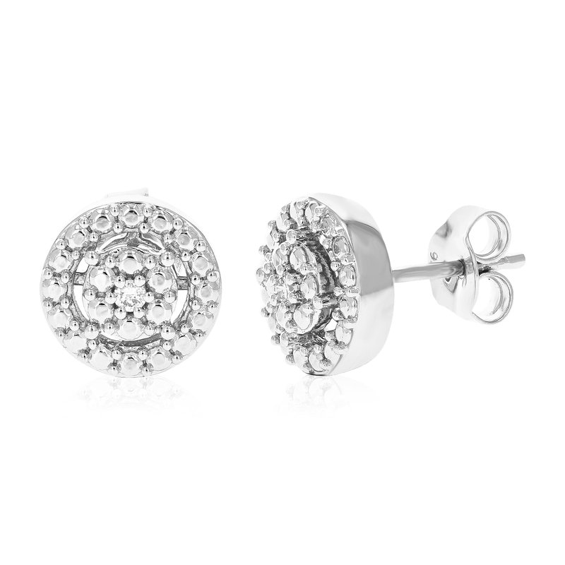Vir Jewels 1/20 Cttw Stud Earrings For Women, Round Lab Grown Diamond Stud Earrings In .925 Sterling In Gray