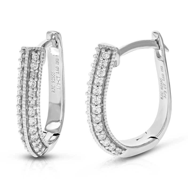 Vir Jewels 1/3 Cttw Diamond Hoop Earrings For Women, Round Lab Grown Diamond Earrings In .925 Sterli In Metallic