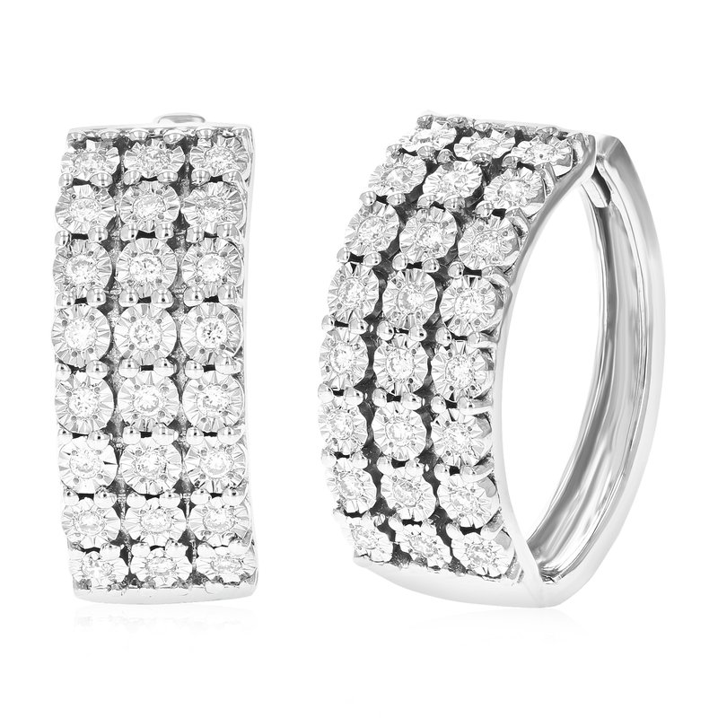 Vir Jewels 1/3 Cttw Diamond Hoop Earrings For Women, Round Lab Grown Diamond Earrings In .925 Sterli In White