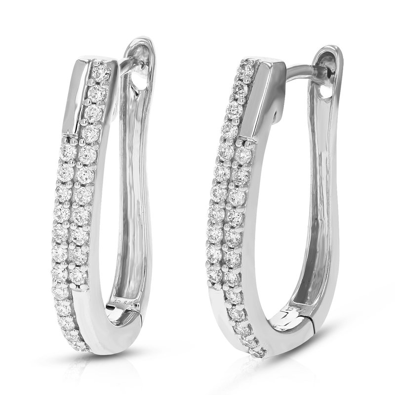 Vir Jewels 1/3 Cttw Diamond Hoop Earrings For Women, Round Lab Grown Diamond Earrings In .925 Sterling Silver, In Grey