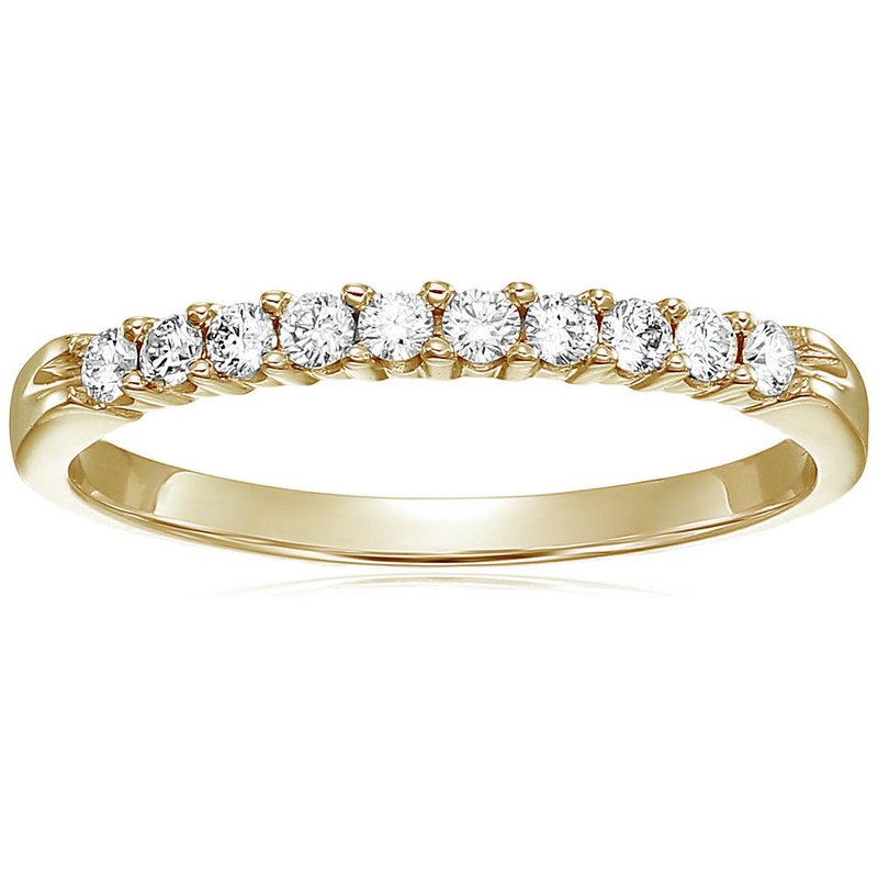 VIR JEWELS VIR JEWELS 1/3 CTTW ROUND DIAMOND WEDDING BAND FOR WOMEN IN 14K YELLOW GOLD, 10 STONES PRONG SET, SI