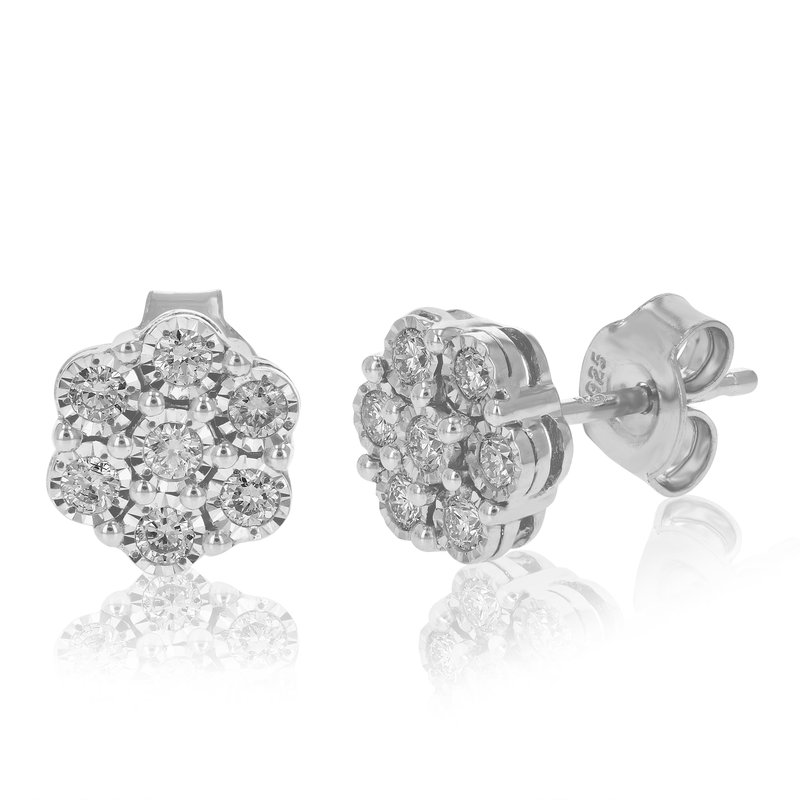 Vir Jewels 1/3 Cttw Stud Earrings For Women, Round Lab Grown Diamond Stud Earrings In White