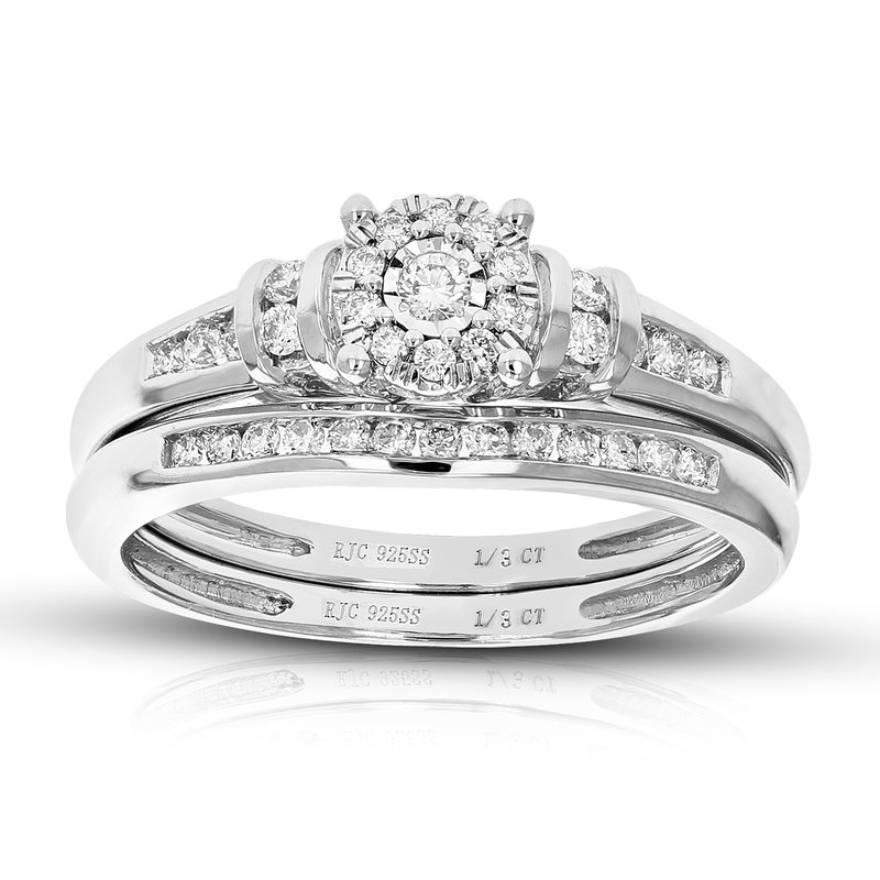 Vir Jewels 1/3 Cttw Wedding Engagement Ring Bridal Set, Round Lab Grown Diamond Ring For Women In .925 Sterling In Grey
