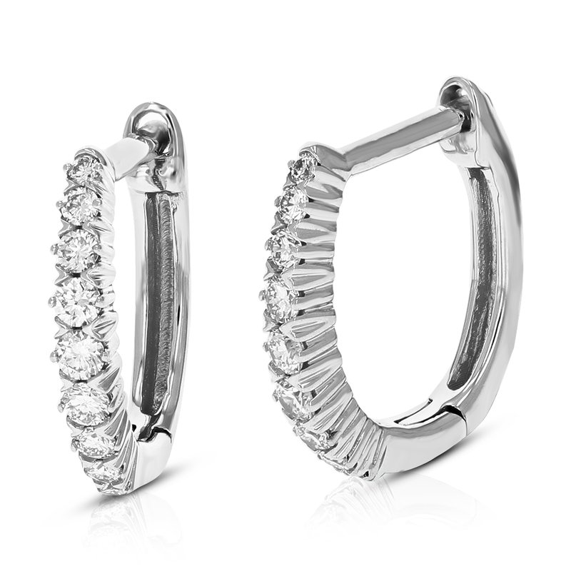 Shop Vir Jewels 1/4 Cttw 18 Stones Round Lab Grown Diamond Hoop Earrings 14k White Gold Prong Set 1/2"
