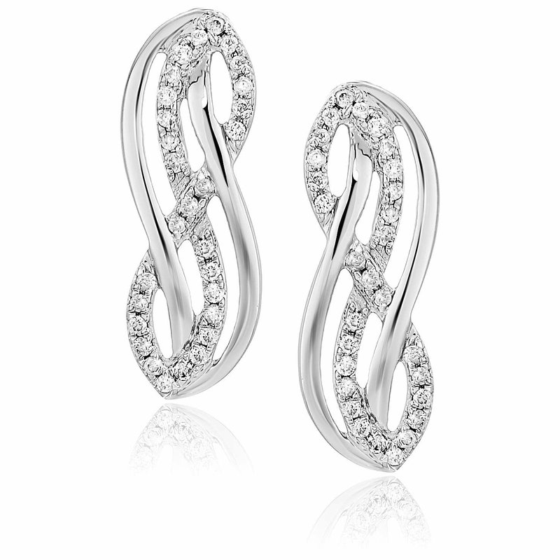 Shop Vir Jewels 1/4 Cttw Diamond Highway Earrings In 10k White Gold