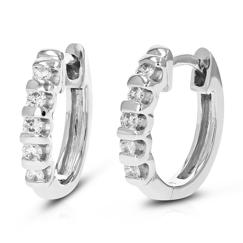 Vir Jewels 1/4 Cttw Diamond Hoop Earrings For Women, Round Lab Grown Diamond Earrings In .925 Sterling Silver, In Grey