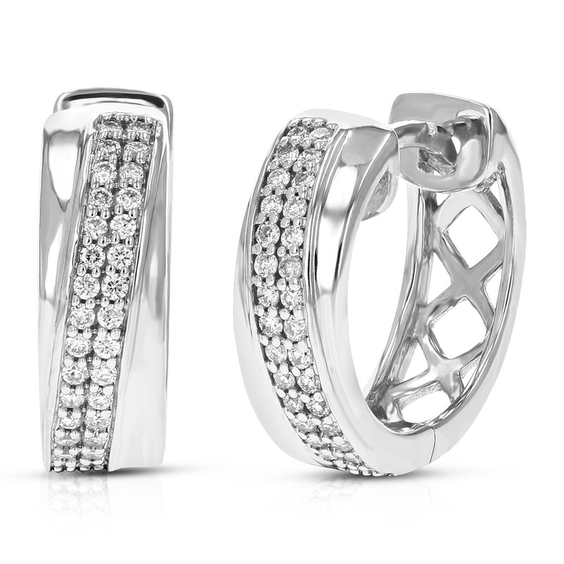 Vir Jewels 1/4 Cttw Diamond Hoop Earrings For Women, Round Lab Grown Diamond Earrings In .925 Sterling Silver, In Grey
