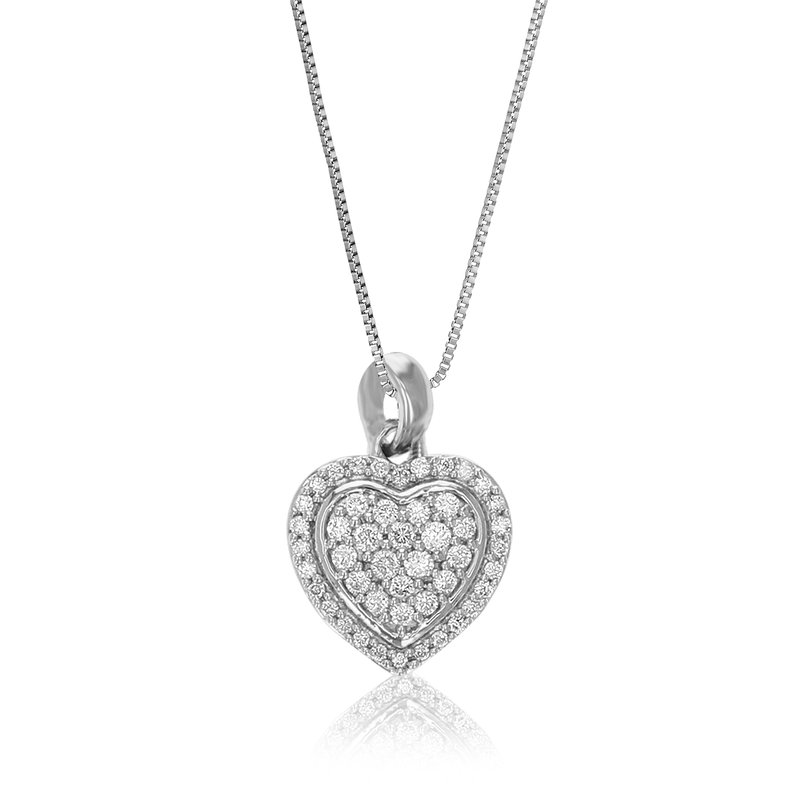 Vir Jewels 1/4 Cttw Diamond Pendant Necklace For Women, Lab Grown Diamond Heart Pendant Necklace In Grey