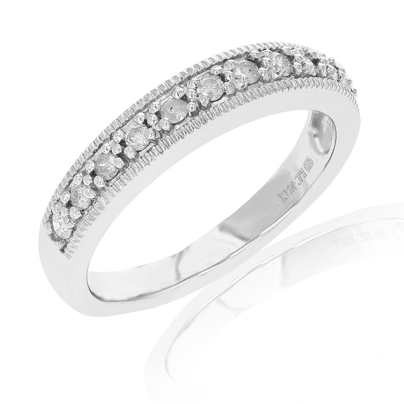 Shop Vir Jewels 1/4 Cttw Diamond Ring Wedding Band In .925 Sterling Silver With Rhodium Prong In Grey
