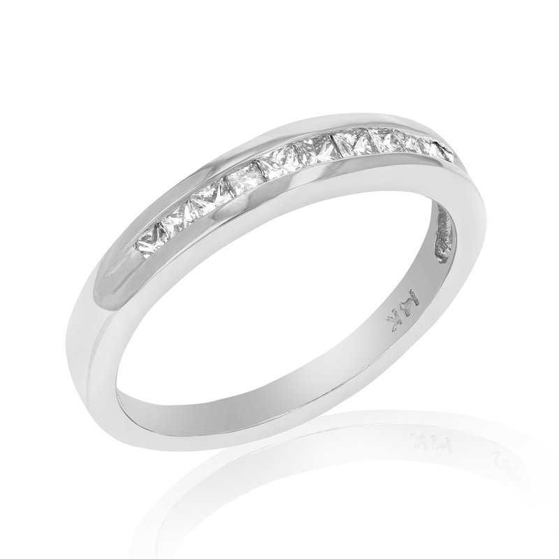 Shop Vir Jewels 1/4 Cttw Diamond Wedding Band For Women, Princess Cut Diamond Wedding Band In 14k White Gold Channel