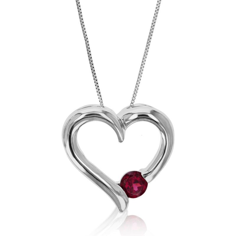 Vir Jewels 1/4 Cttw Pendant Necklace, Garnet Pendant Necklace For Women In .925 Sterling Silver With In Metallic