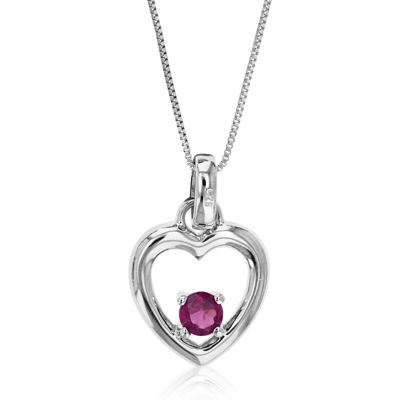 Vir Jewels 1/4 Cttw Pendant Necklace, Garnet Pendant Necklace For Women In .925 Sterling Silver With In Neutral