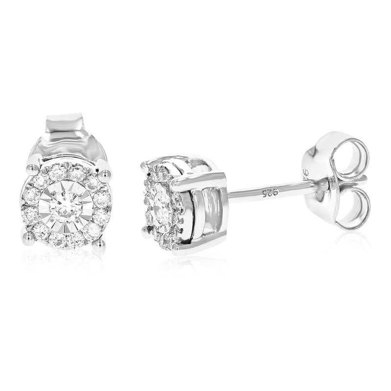 Vir Jewels 1/4 Cttw Stud Earrings For Women, Round Lab Grown Diamond Stud Earrings In .925 Sterling In White