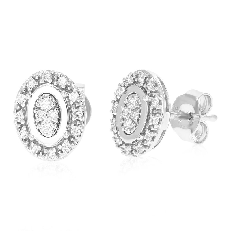 Vir Jewels 1/4 Cttw Stud Earrings For Women, Round Lab Grown Diamond Stud Earrings In .925 Sterling Silver, Pro In Grey
