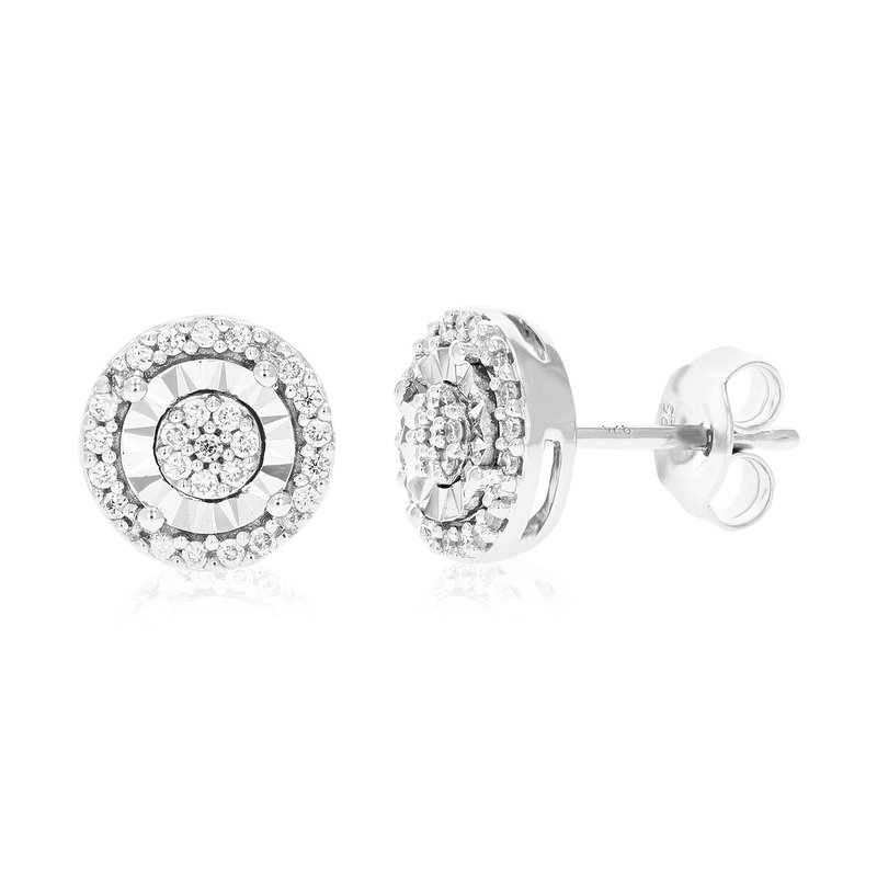 Vir Jewels 1/4 Cttw Stud Earrings For Women, Round Lab Grown Diamond Stud Earrings In .925 Sterling In Metallic
