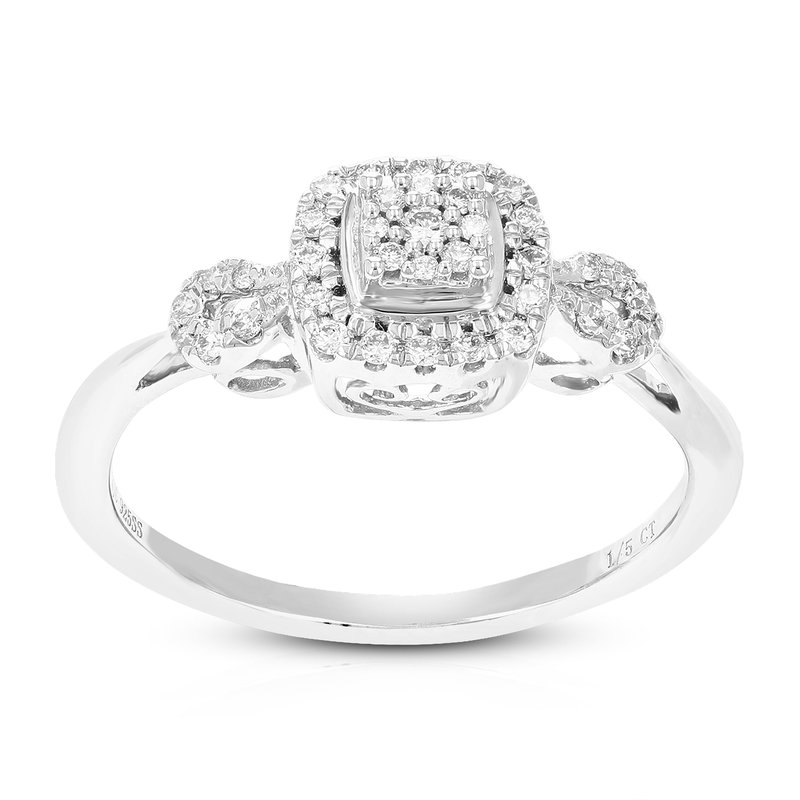 Vir Jewels 1/5 Cttw Diamond Engagement Ring For Women, Round Lab Grown Diamond Ring In 0.925 Sterlin In Grey