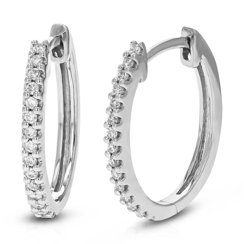 Vir Jewels 1/5 Cttw Diamond Hoop Earrings For Women, Round Lab Grown Diamond Earrings In .925 Sterli In Metallic