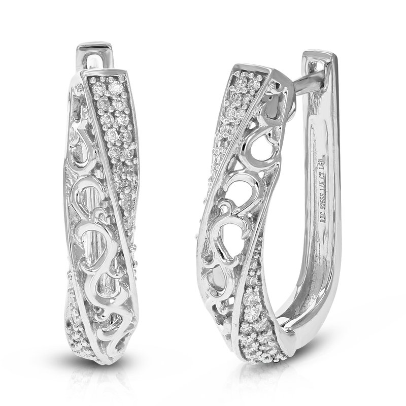 Vir Jewels 1/5 Cttw Diamond Hoop Earrings For Women, Round Lab Grown Diamond Earrings In .925 Sterli In Metallic