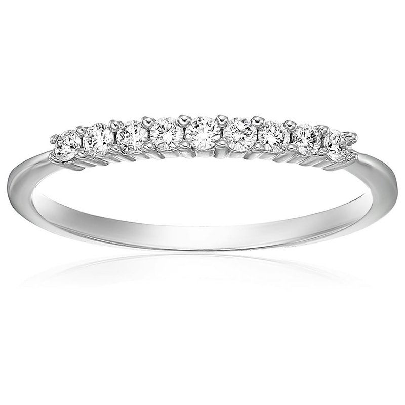 Shop Vir Jewels 1/5 Cttw Round Petite Diamond Wedding Band For Women In 10k White Gold 9 Stones