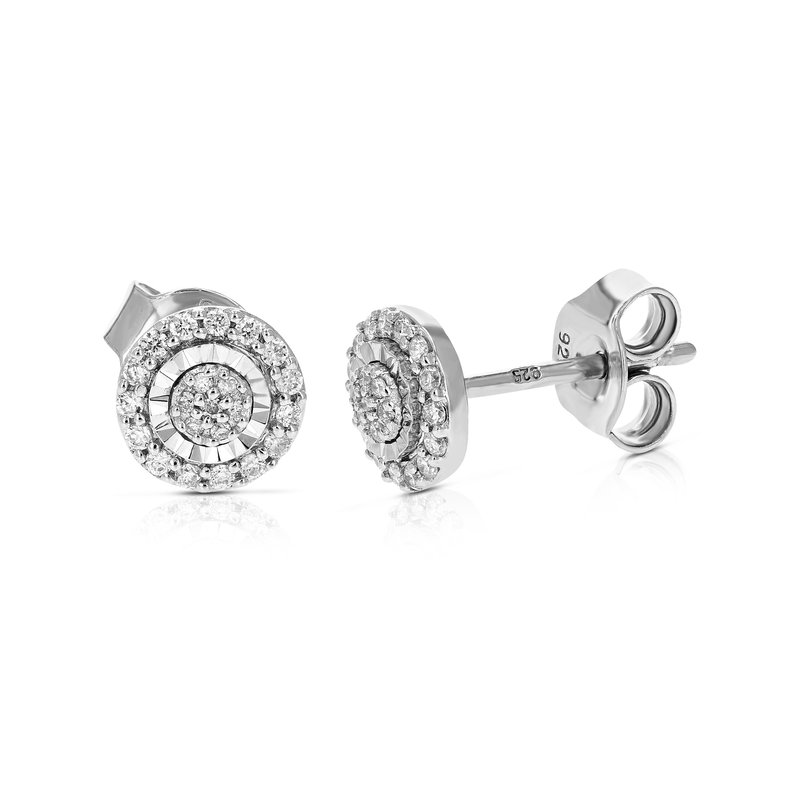 Vir Jewels 1/5 Cttw Stud Earrings For Women, Round Lab Grown Diamond Stud Earrings In .925 Sterling In Metallic