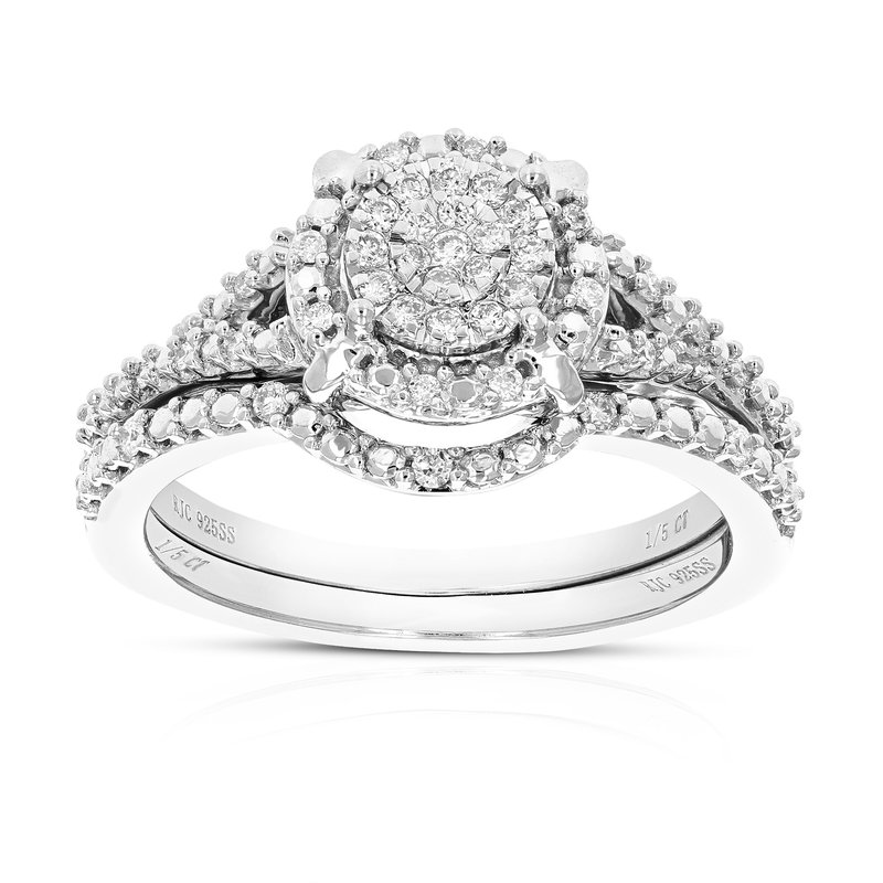 Vir Jewels 1/5 Cttw Wedding Engagement Ring Bridal Set, Round Lab Grown Diamond Ring For Women In .9 In Metallic