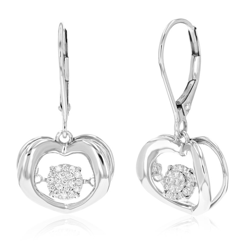 Vir Jewels 1/6 Cttw Dangle Earrings For Women, Round Lab Grown Diamond Dangle Earrings In .925 Sterl In Metallic