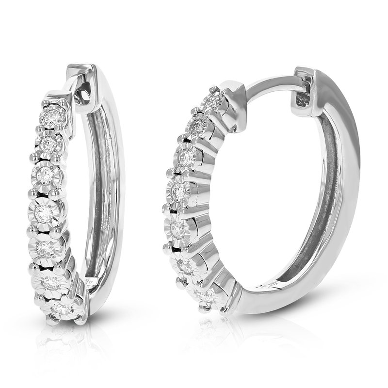 Vir Jewels 1/6 Cttw Diamond Hoop Earrings For Women, Round Lab Grown Diamond Earrings In .925 Sterli In Metallic