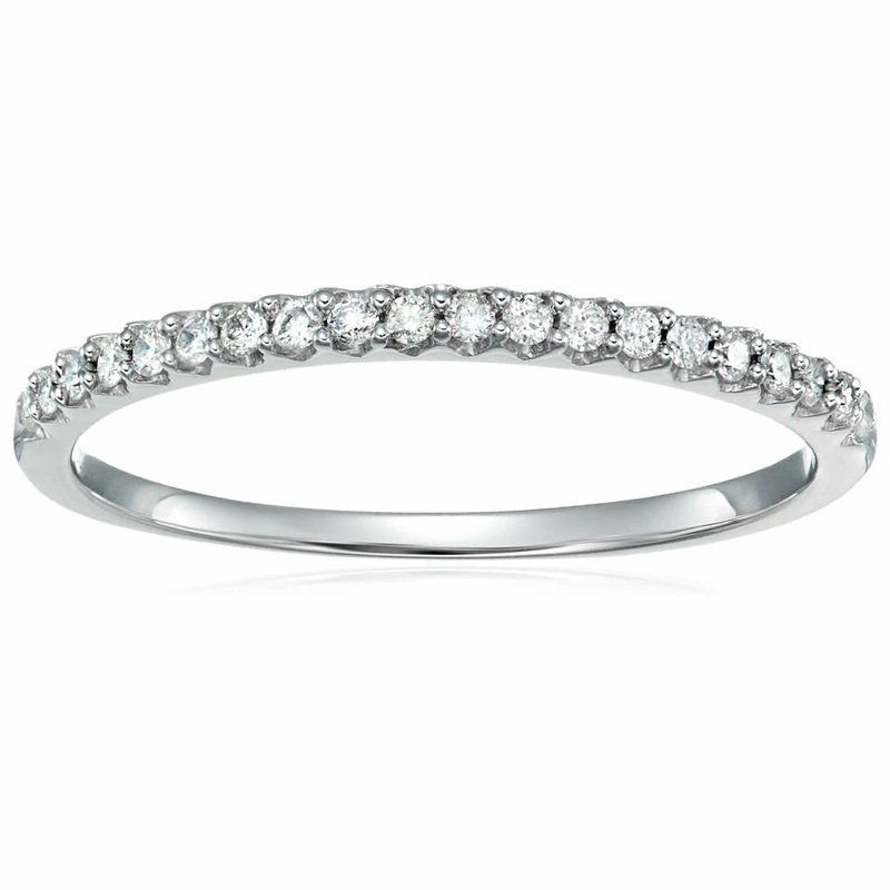 Vir Jewels 1/6 Cttw Micro Pave Diamond Wedding Band For Women In 10 K White Gold Prong Set