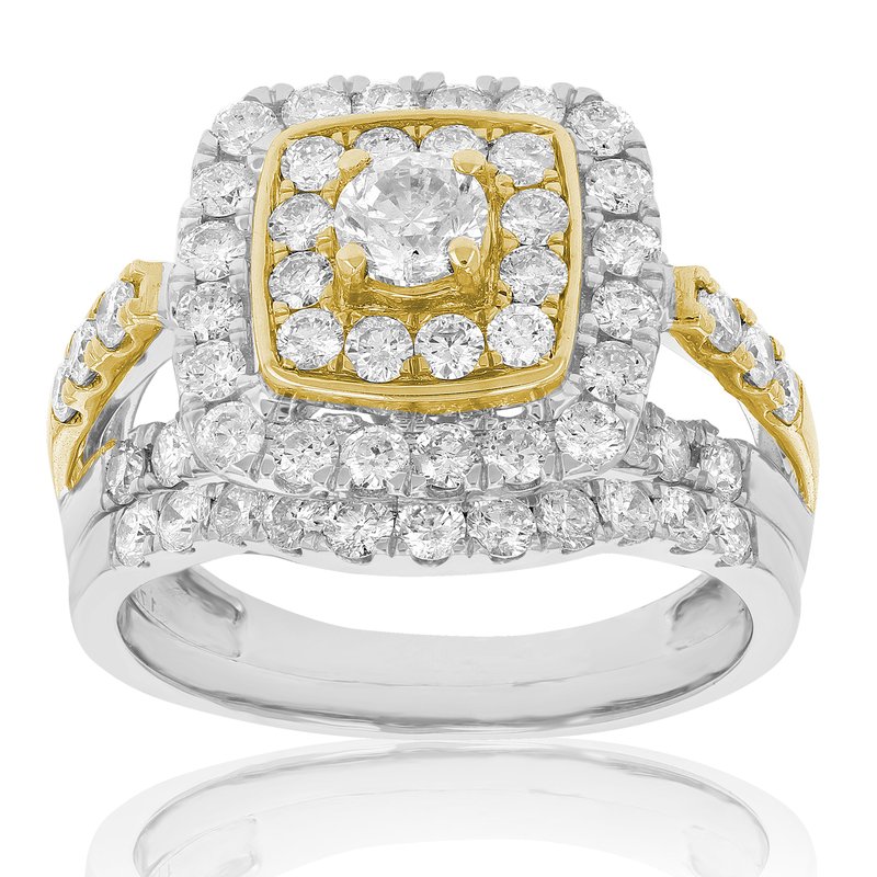 Shop Vir Jewels 1 7/8 Cttw Diamond Wedding Engagement Ring Bridal Set 14k Two Tone Gold In Yellow