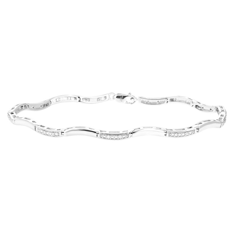 Vir Jewels 1/8 Cttw Diamond Bracelet For Women, Round Lab Grown Diamond Tennis Bracelet In .925 Sterling Silver In Grey